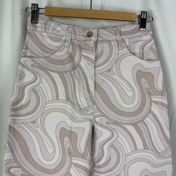 Aritzia Wilfred Free Vera Pant Soft Swirls Neutral Print Wide Leg Women's Size 2 - Picture 2 of 16